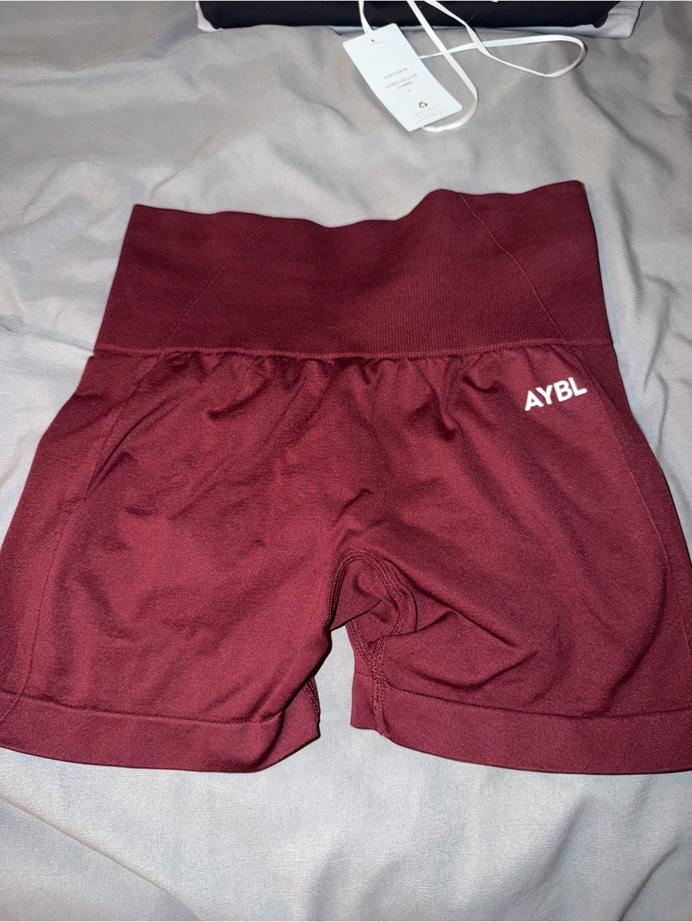 AYBL High-Waist Wine Red Bike Shorts